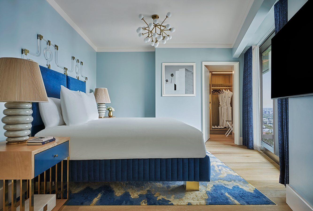 Interior of the sunset suite at Pendry West Hollywood a luxury hotel on sunset blvd