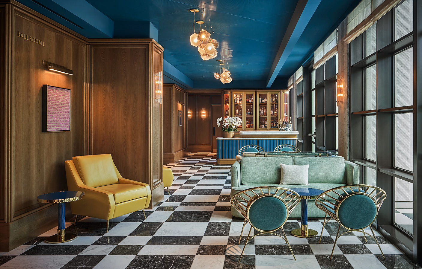 Ballroom pre-function space at Pendry West Hollywood, a luxury weho hotel