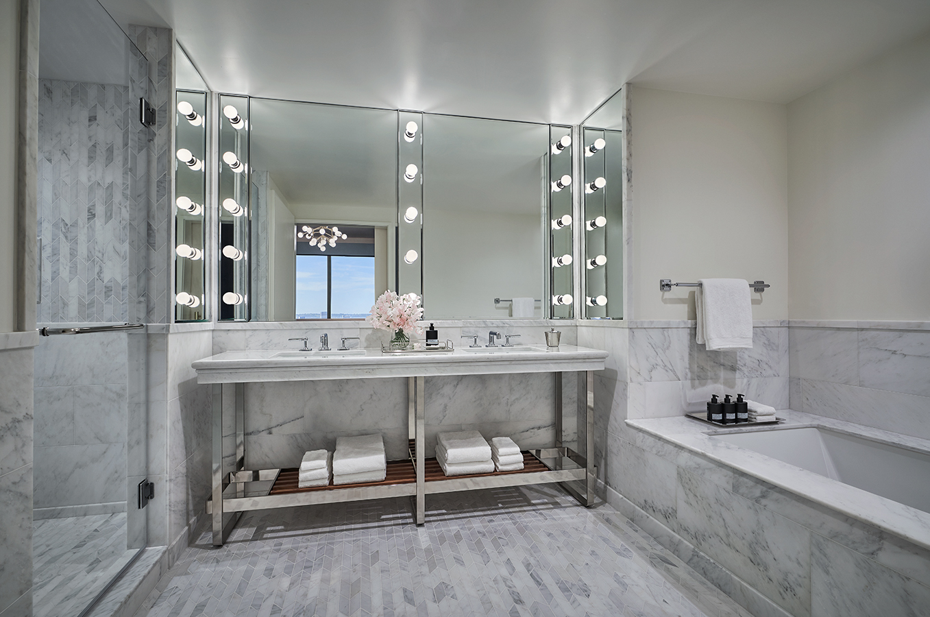 Skyline One Bedroom Suite bathroom at Pendry West Hollywood, a boutique hotel in Hollywood