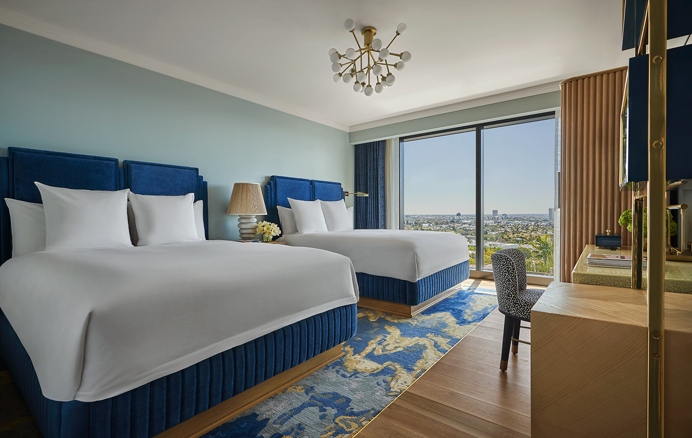 Deluxe Skyline Queen Queen at Pendry West Hollywood a luxury hotel on sunset blvd
