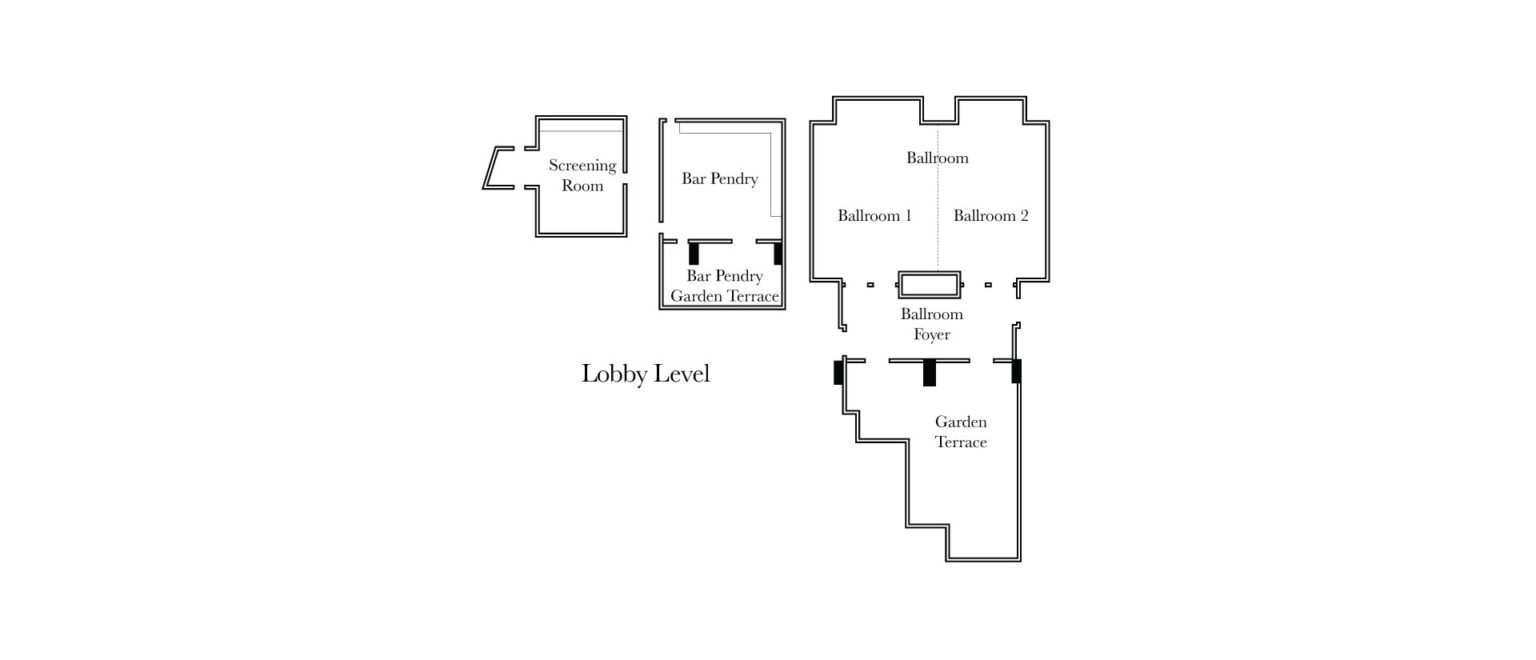 Floorplan of Lobby Level at Pendry West Hollywood