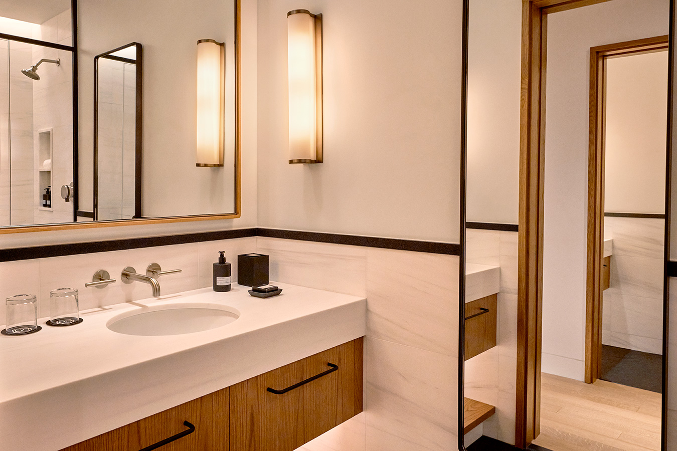 A bathroom vanity sink Pendry Manhattan West.