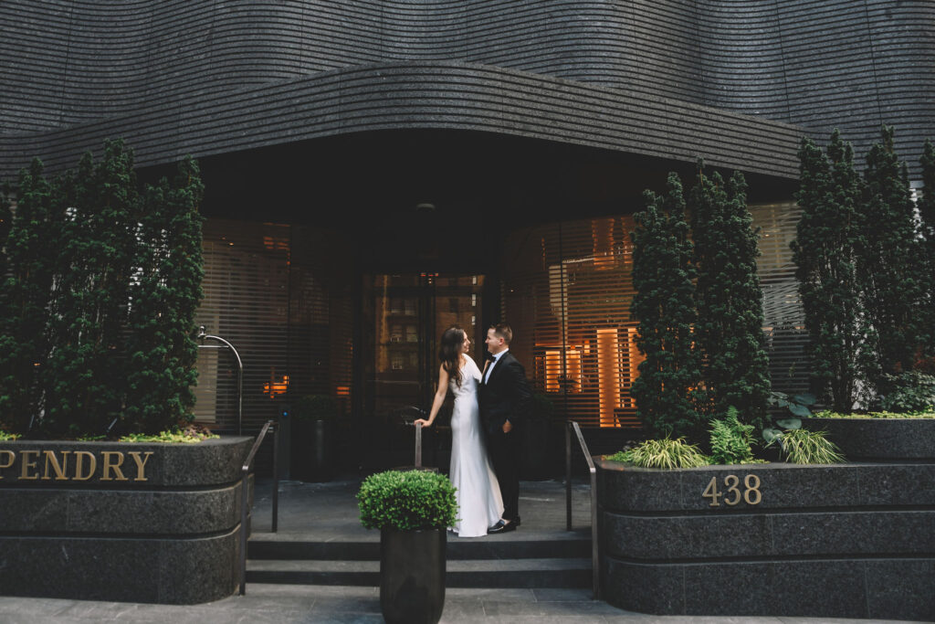 Couple outside Pendry Manhattan West