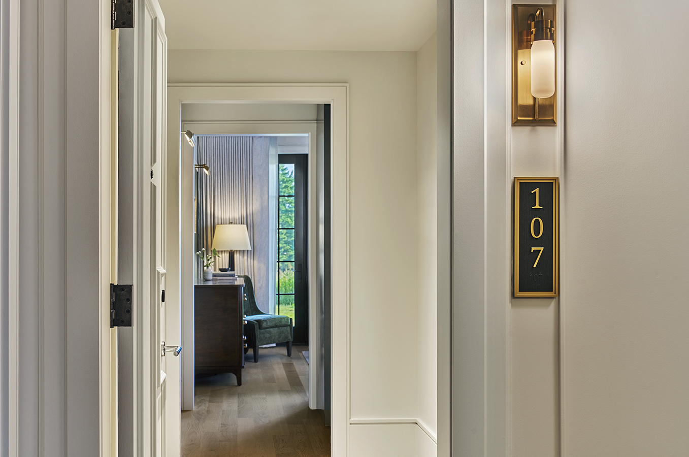 The doorway of a Pendry Natirar guestroom