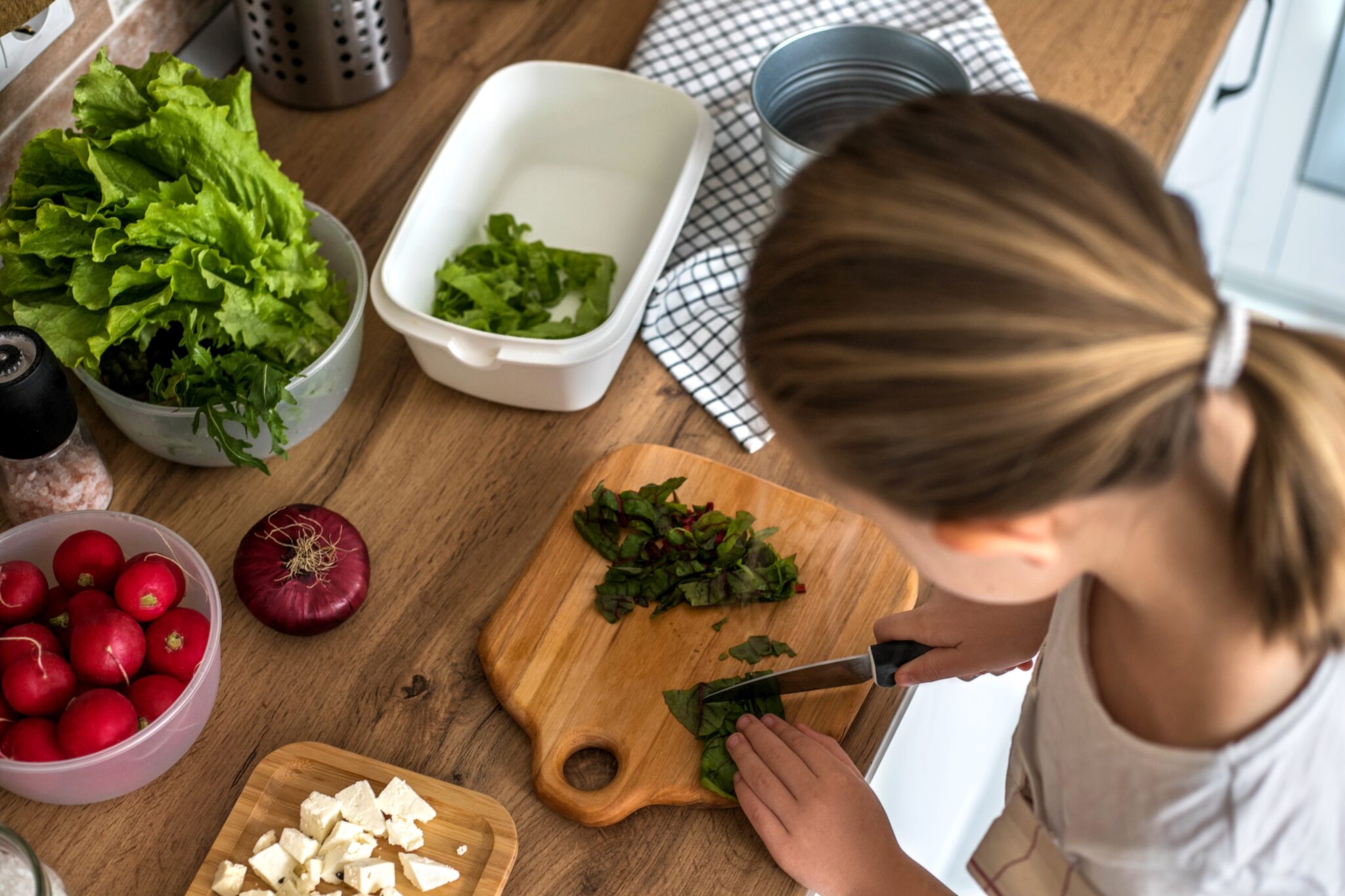 Child Chopping Vegetables