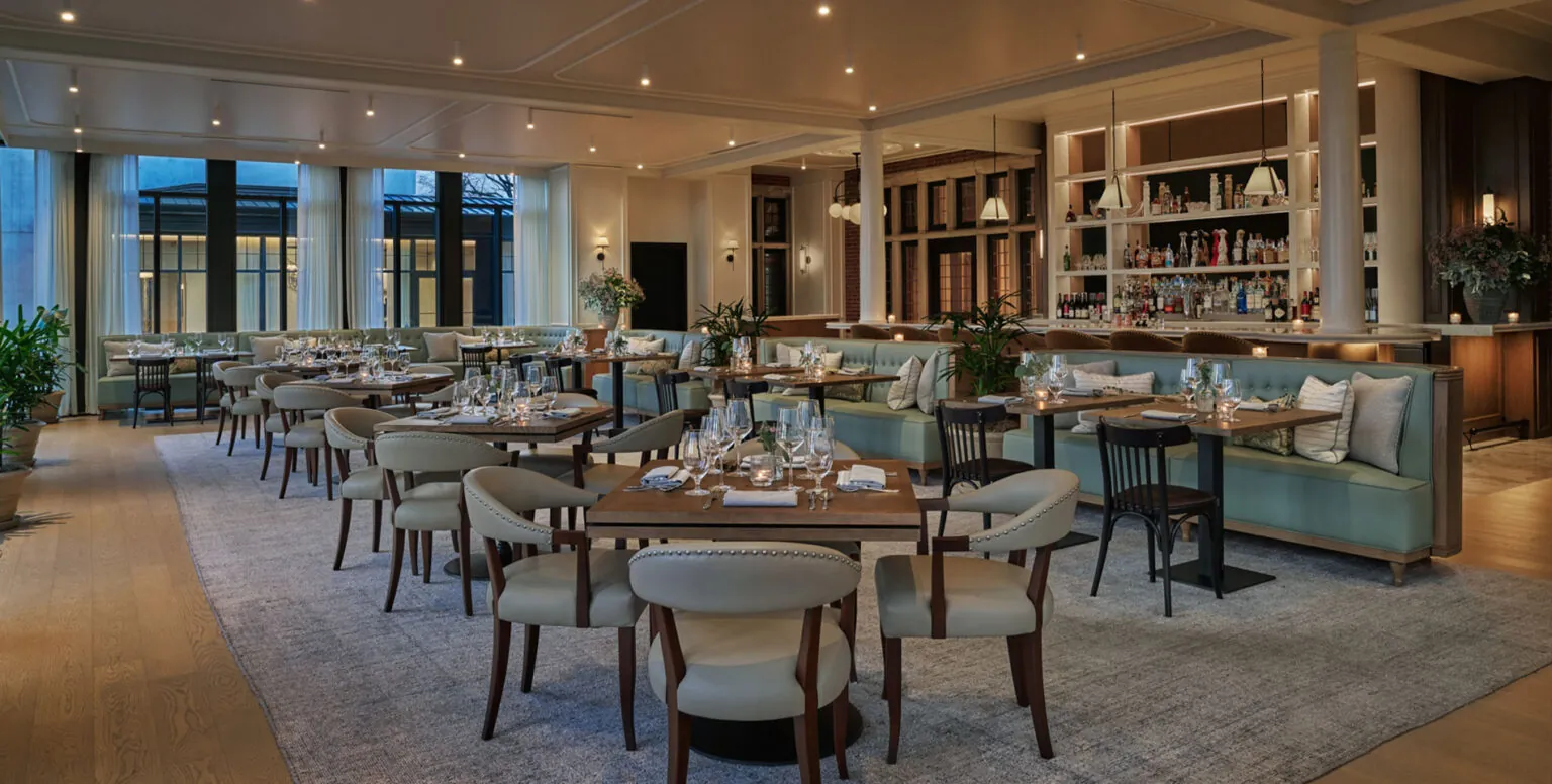 The dining area at Ladd’s Tavern in Pendry Natirar resort