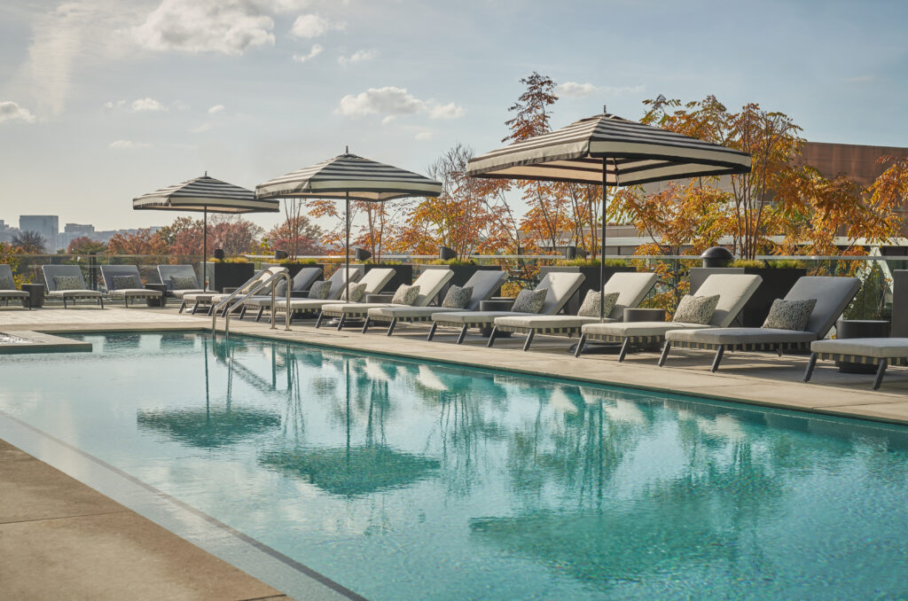 The Pool Terrace at boutique hotel on the Wharf