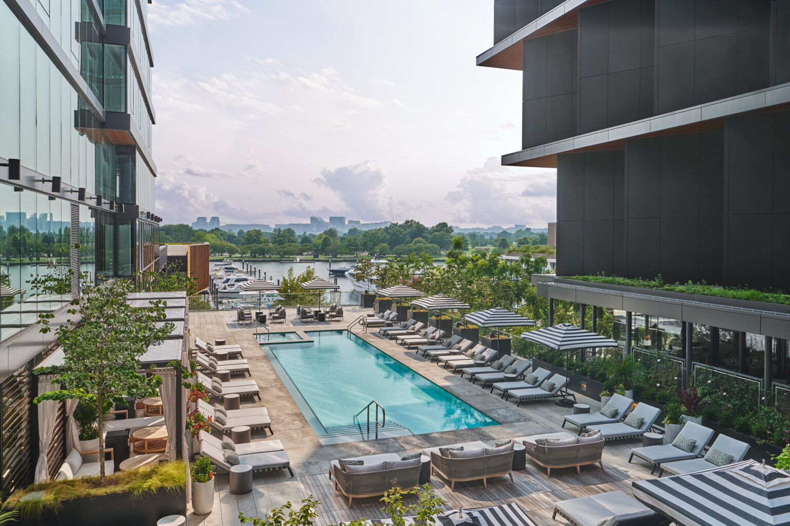 The Pool Terrace at boutique hotel on the Wharf