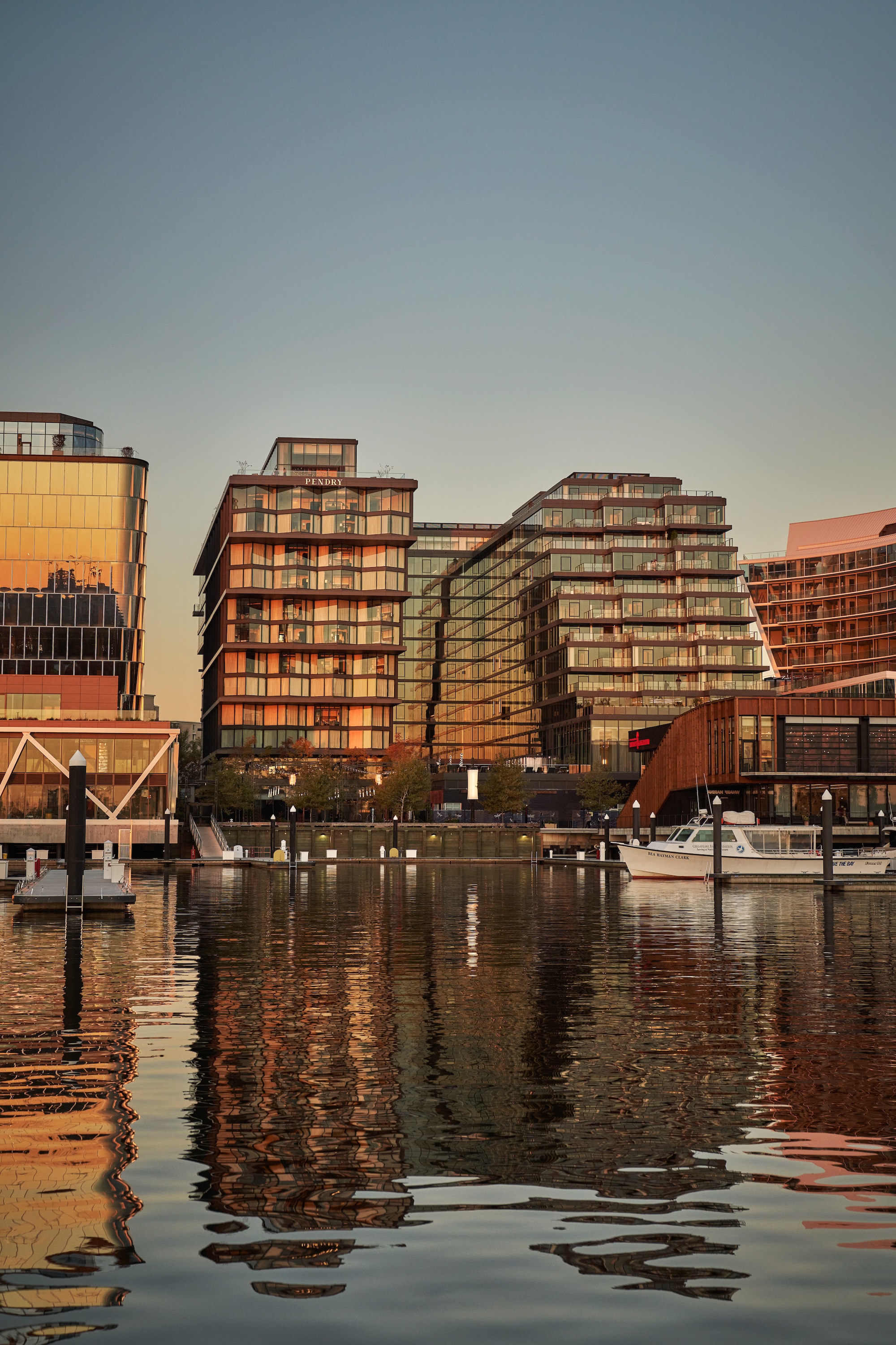 Exterior of building of boutique hotel, Pendry Washington DC - The Wharf.